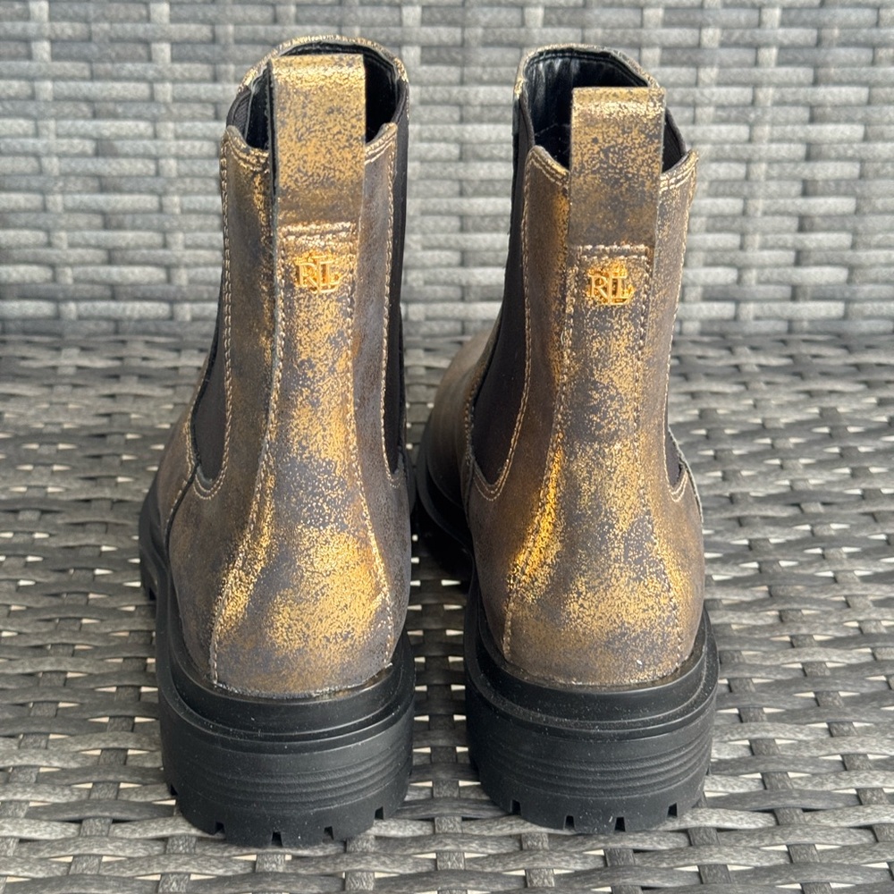 Ralph Lauren Gold Chelsea Boots - Picture 7 of 12